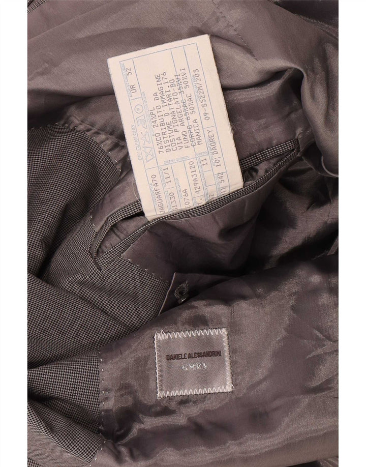Daniele Alessandrini Chaqueta tipo blazer de 2 botones para hombre IT 52 XL Pata de gallo gris