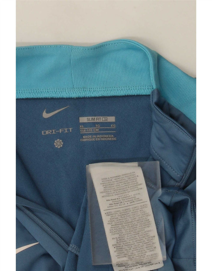 Nike Boys Dri Fit Slim Zip Neck Chándal Top 13-14 años XL Azul