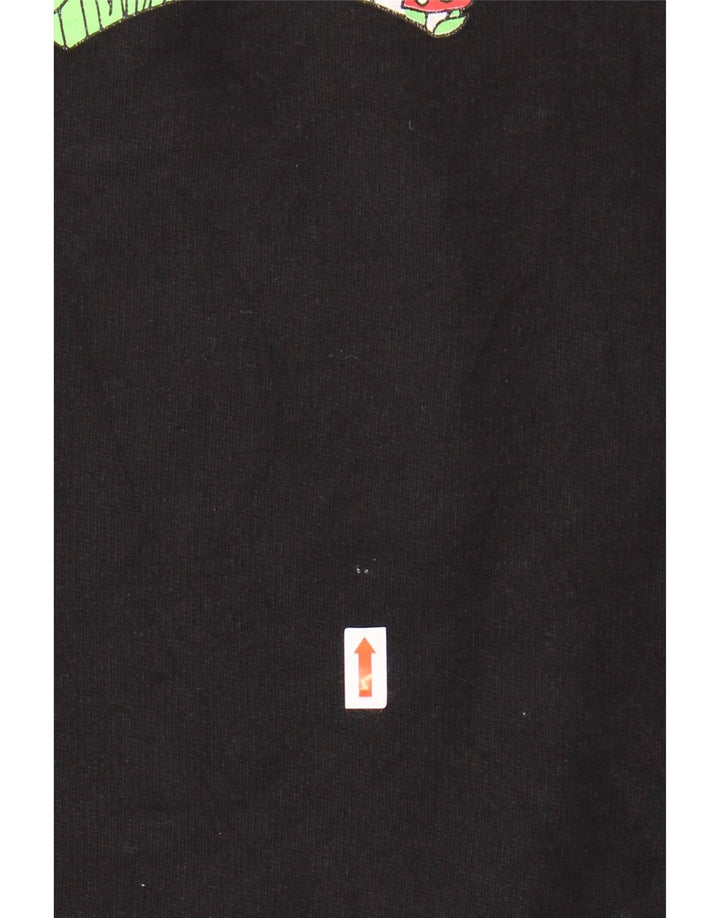 LEVI'S Sudadera gráfica para mujer Jumper UK 10 Small Black Floral Cotton