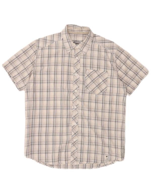 Wrangler Camisa De Manga Corta Para Hombre De Algodón A Cuadros Blanco Mediano