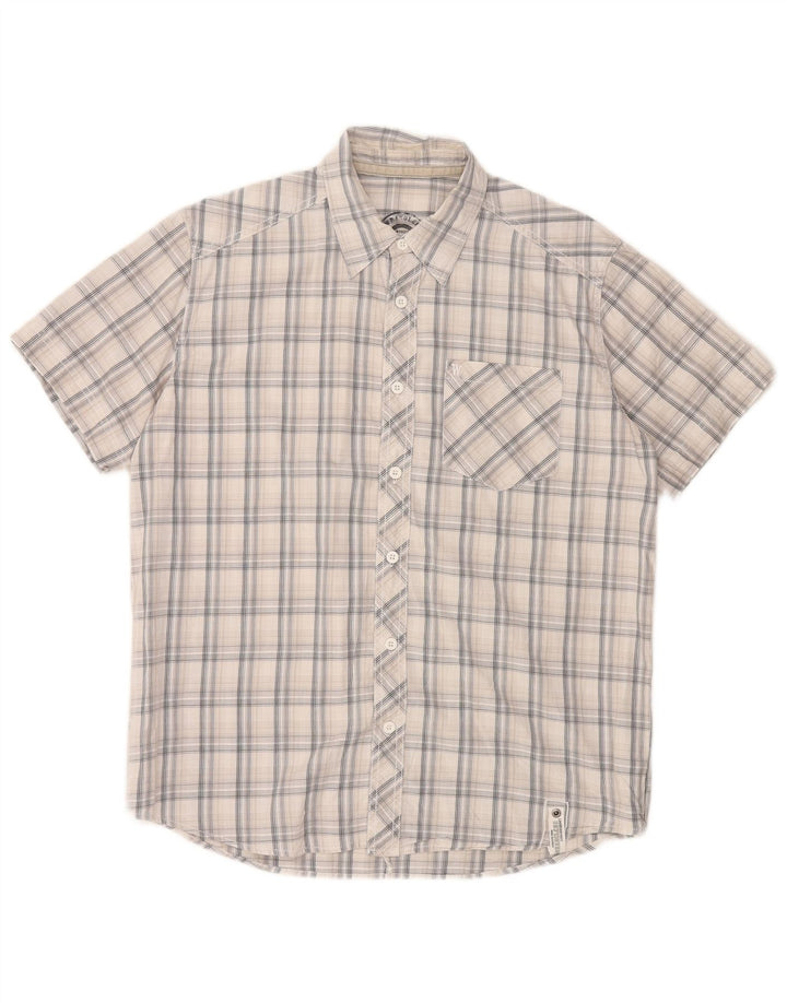 Wrangler Camisa De Manga Corta Para Hombre De Algodón A Cuadros Blanco Mediano