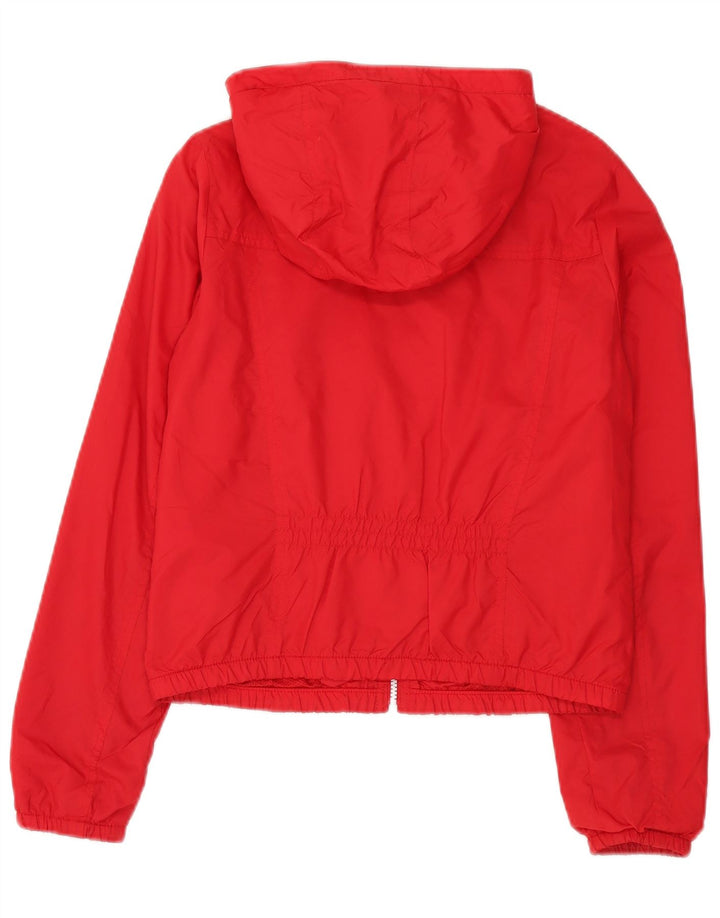 Chaqueta impermeable con capucha Hollister para mujer UK 40 Medium Nylon rojo