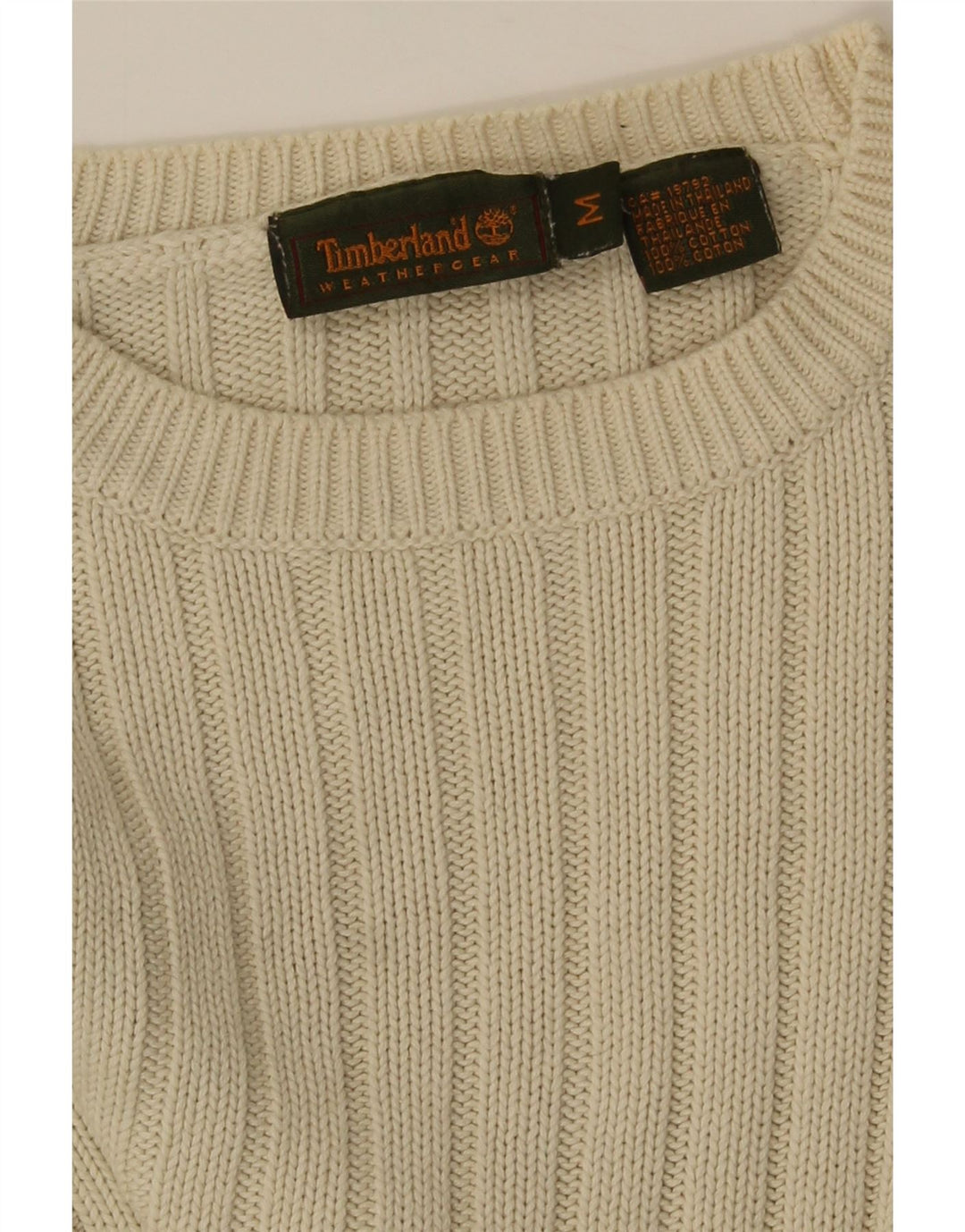 Timberland Jersey De Cuello Redondo Para Hombre Jersey De Algodón Beige Medio