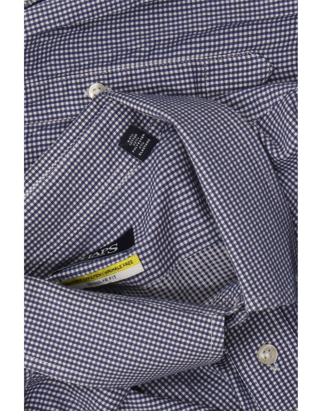 Chaps Camisa de corte regular para hombre, talla 18, 2XL, algodón a cuadros azul