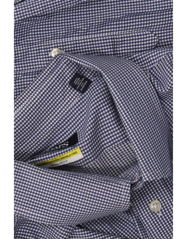 Chaps Camisa de corte regular para hombre, talla 18, 2XL, algodón a cuadros azul