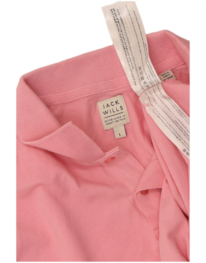 JACK WILLS Polo para hombre de algodón rosa grande