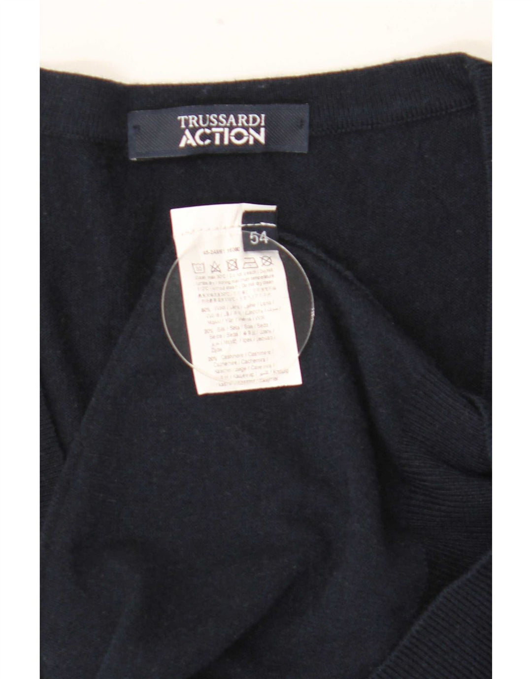 Trussardi Cárdigan Hombre IT 54 XL Lana Azul Marino