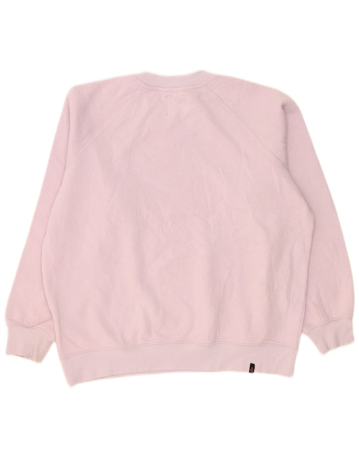 Volcom Sudadera de gran tamaño con estampado gráfico para mujer US 4/6 Small Pink Cotton