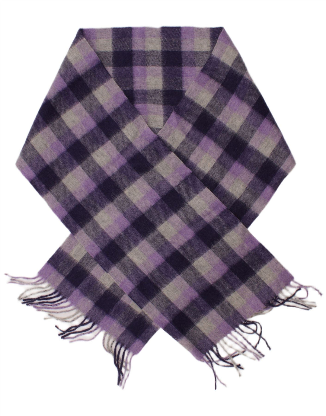 Bufanda rectangular de lana de cordero para mujer de Edimburgo, talla única, color morado, clásica