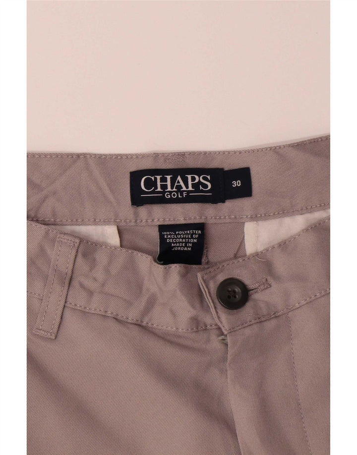 Chaps Pantalones cortos chinos para hombre W30 Poliéster gris medio