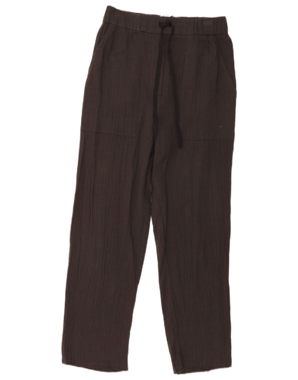 Zara Mujer Pantalones Casuales Rectos Pequeño W26 L26 Algodón Gris