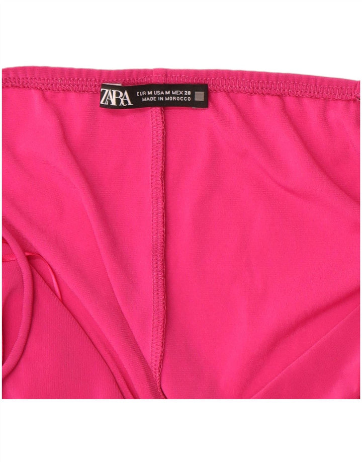 Zara Vestido lencero para mujer UK 44 Poliéster rosa medio