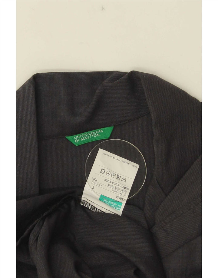 Benetton Camisa Extragrande Mujer ES 40 Pequeña Algodón Gris
