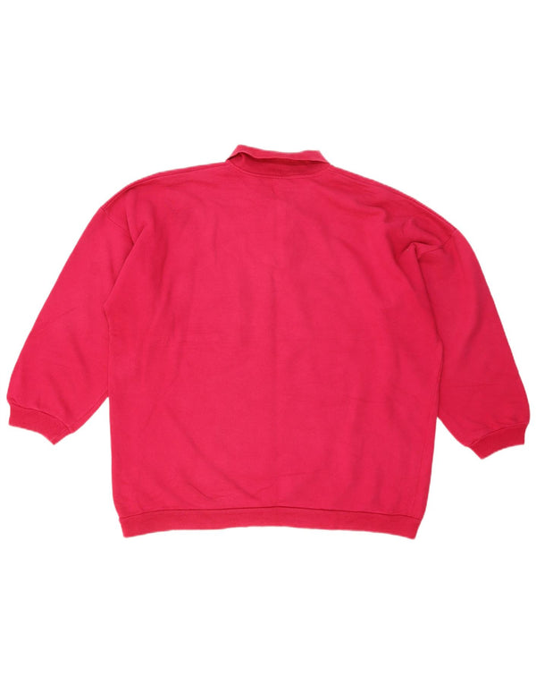Benetton Sudadera Extragrande con Cuello Polo para Mujer UK 40 Small Pink