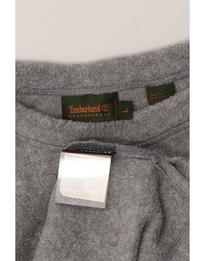 Timberland Jersey de forro polar para hombre, poliéster moteado gris grande