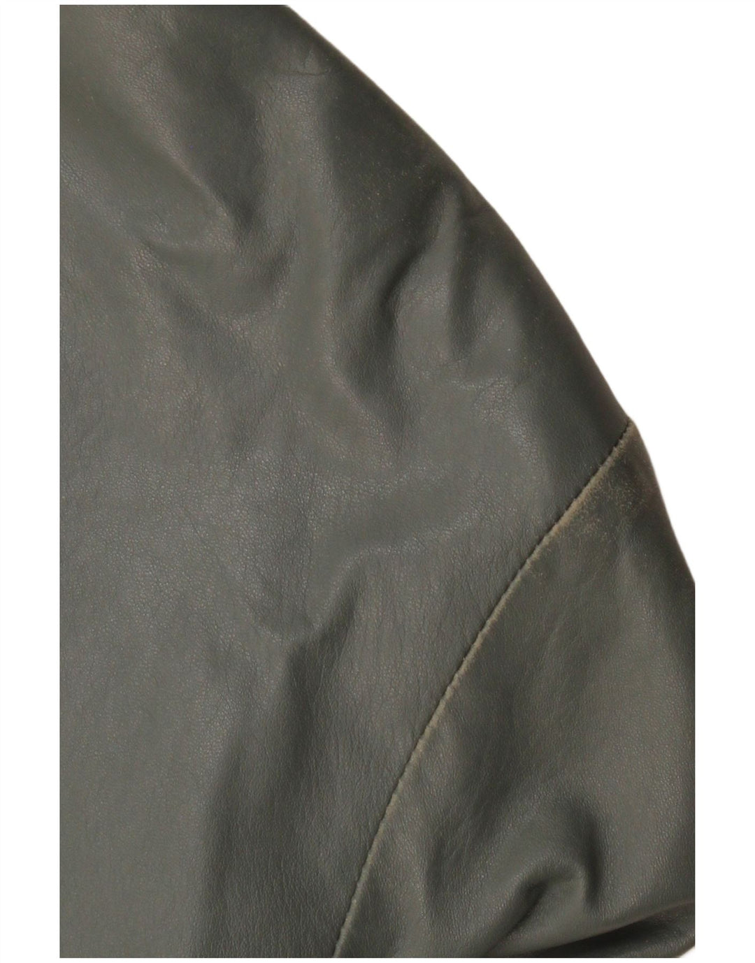 VINTAGE Chaqueta bomber de cuero para mujer Reino Unido 12 Cuero gris medio