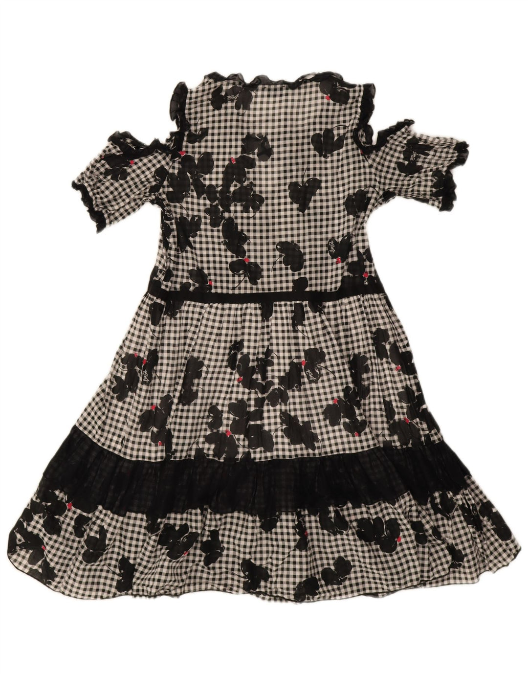 Vestido Liu Jo Mujer Escalonado IT 42 Medium Black Gingham Cotton