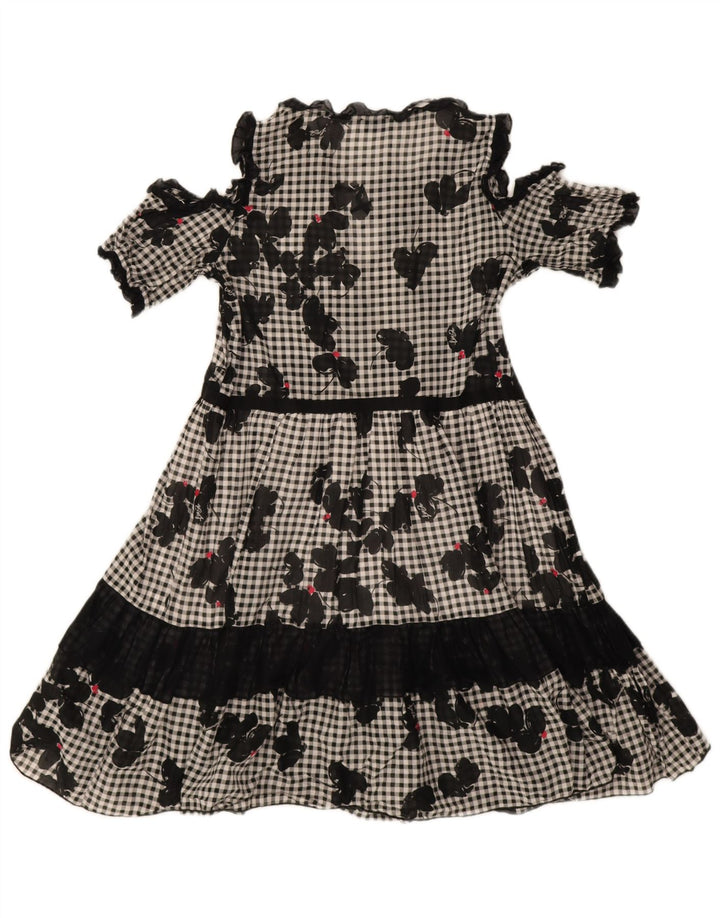 Vestido Liu Jo Mujer Escalonado IT 42 Medium Black Gingham Cotton