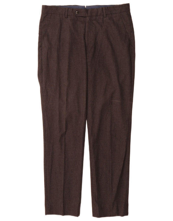 Massimo Dutti Pantalón Casual Hombre EU 42 Large W32 L32 Gris Pata De Gallo