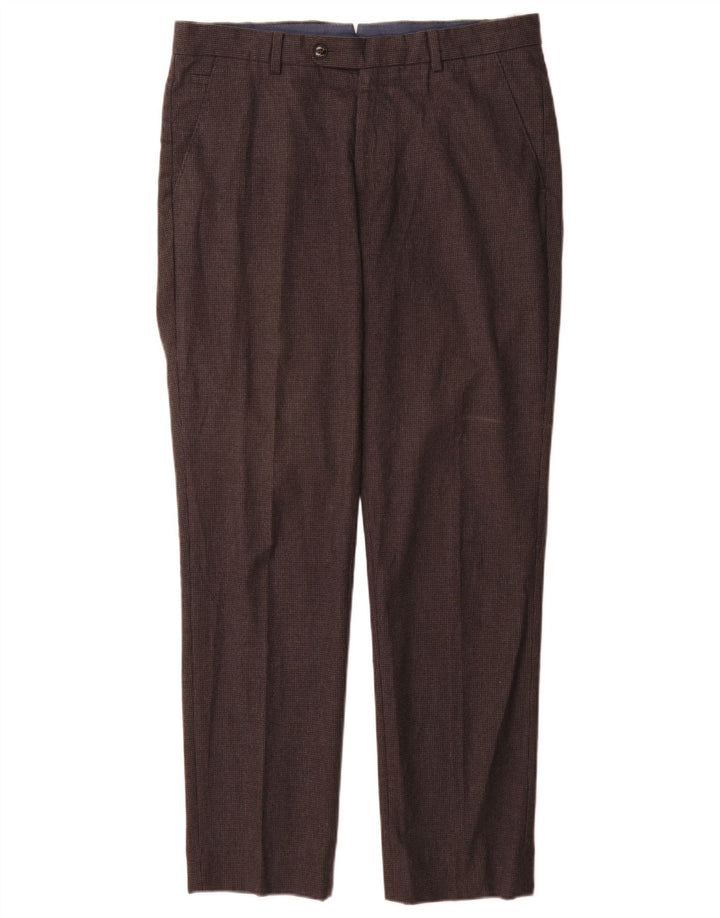 Massimo Dutti Pantalón Casual Hombre EU 42 Large W32 L32 Gris Pata De Gallo