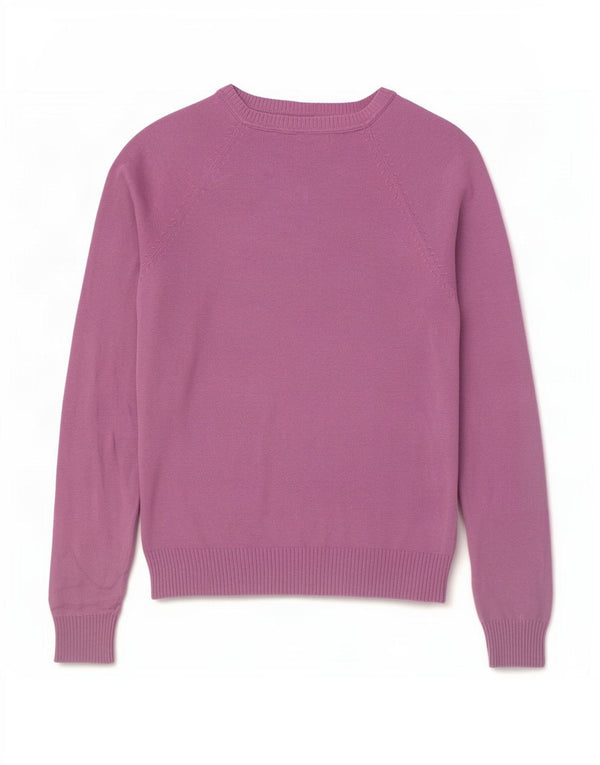 Zara Mujer Jersey con Cuello en V Jersey UK 10 Small Algodón Púrpura