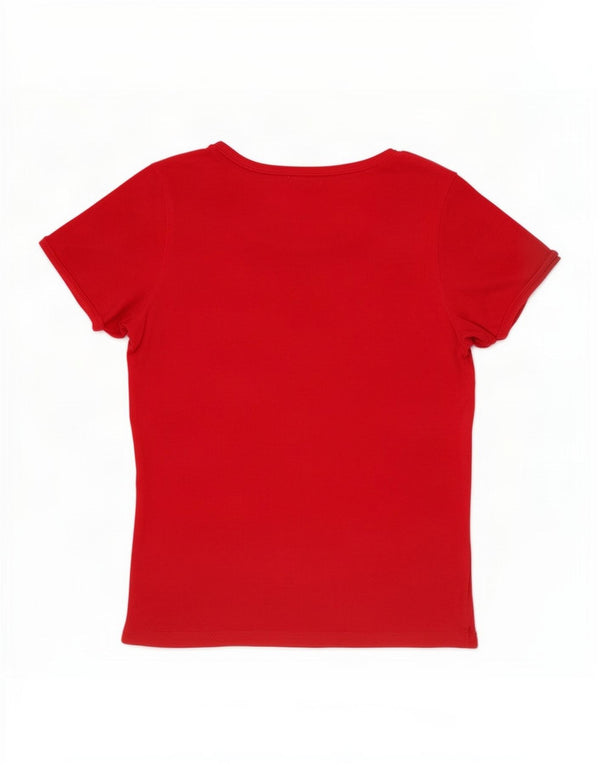 Conte of Florence Camiseta para mujer Top UK 12 Medium Red Cotton
