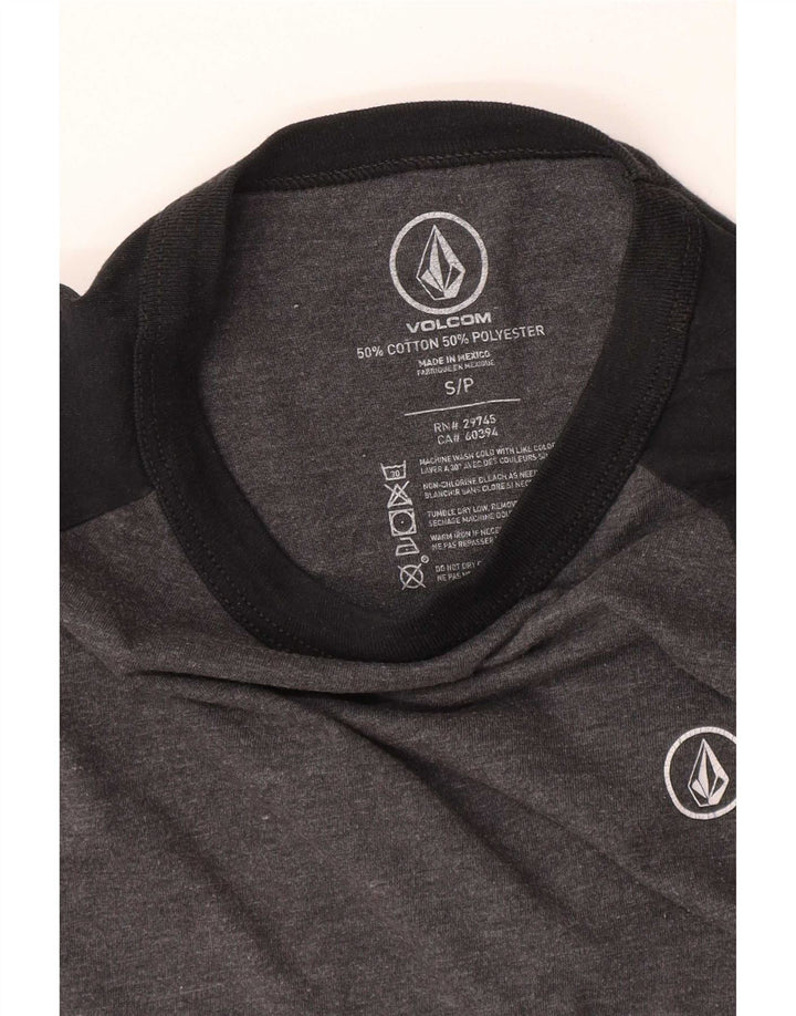 Volcom Camiseta de manga 3/4 para mujer UK 40 Small Gris Colorblock Algodón