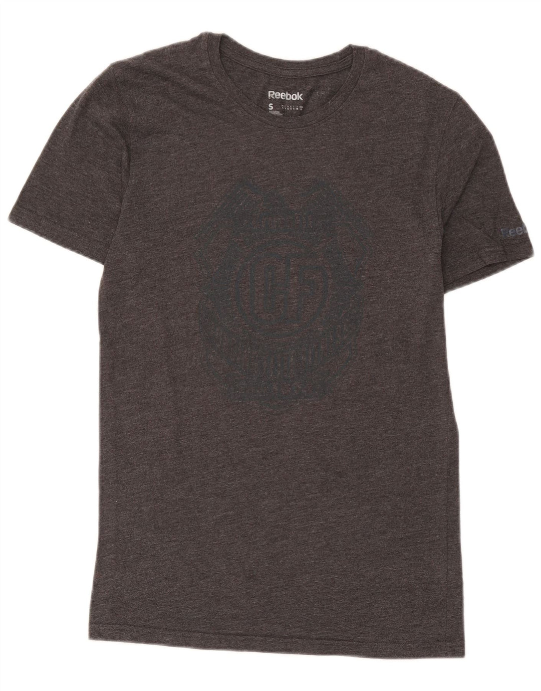 Reebok Camiseta gráfica para hombre Top pequeño poliéster moteado gris
