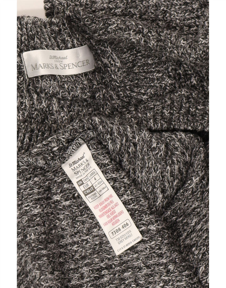 Marks & Spencer Suéter De Cuello Redondo Para Hombre Acrílico Moteado Gris Grande