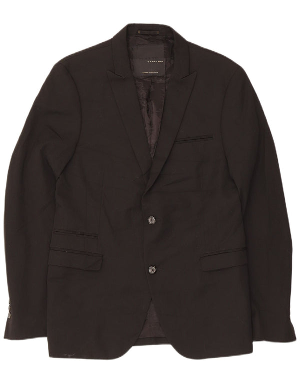 Zara Chaqueta tipo blazer de 2 botones para hombre EU 50 Mediano Negro Poliéster