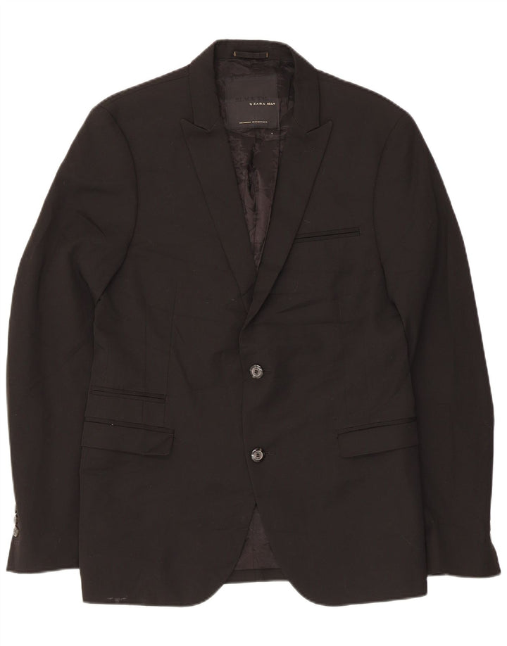 Zara Chaqueta tipo blazer de 2 botones para hombre EU 50 Mediano Negro Poliéster