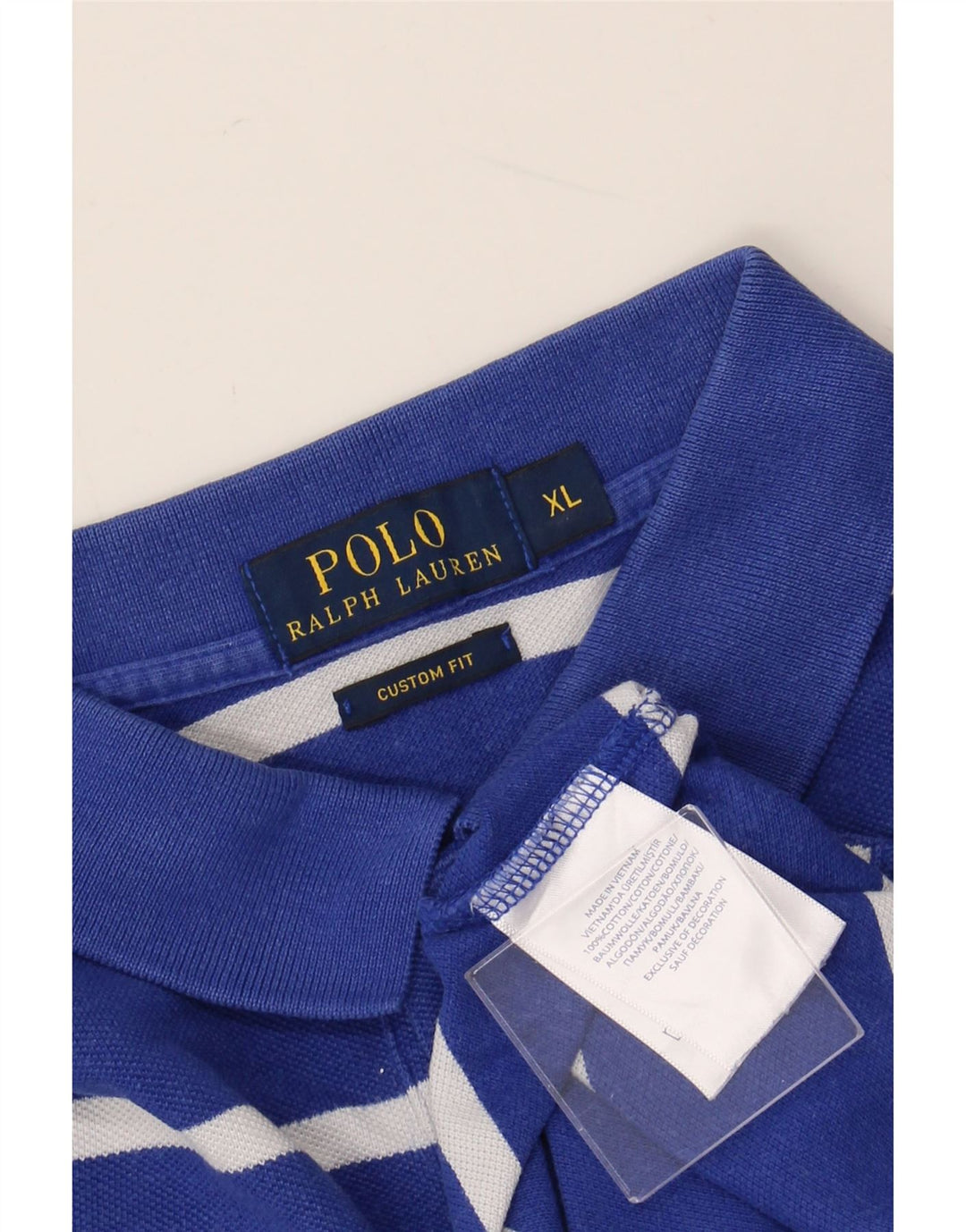 POLO RALPH LAUREN Polo de ajuste personalizado para hombre XL Algodón a rayas azules