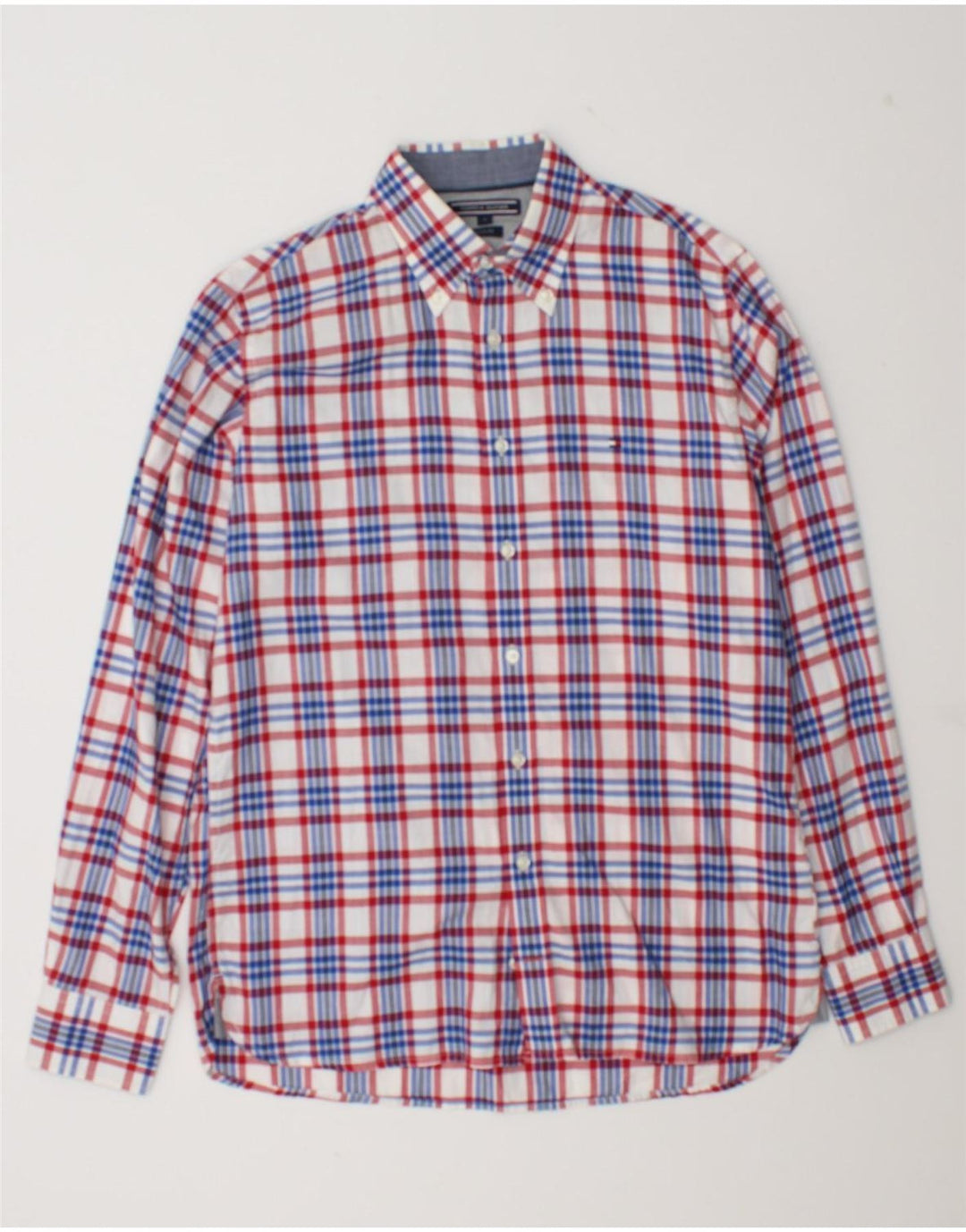 Camisa Tommy Hilfiger Custom Fit de algodón a cuadros multicolores pequeños para hombre