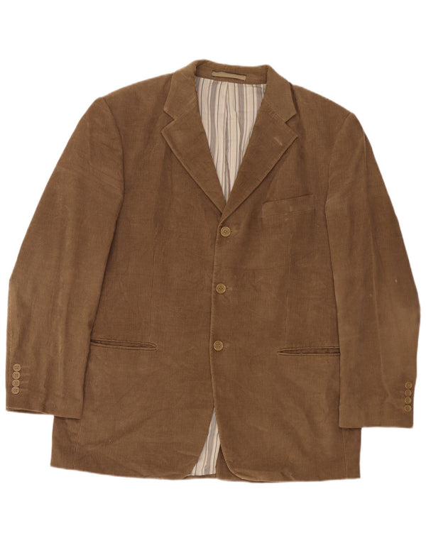 Marks & Spencer Chaqueta tipo blazer de pana con 3 botones para hombre, talla 42, color marrón