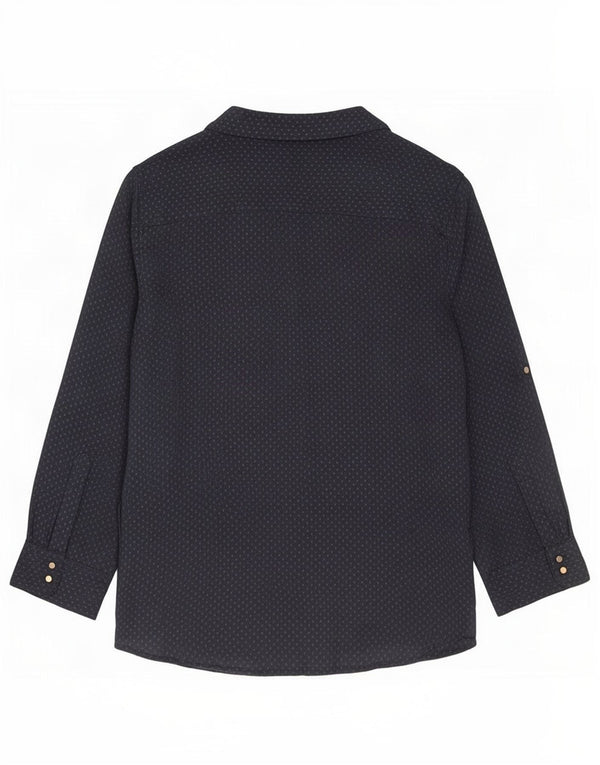 Zara Blusa de manga 3/4 para mujer UK 44 Medio Azul marino manchado