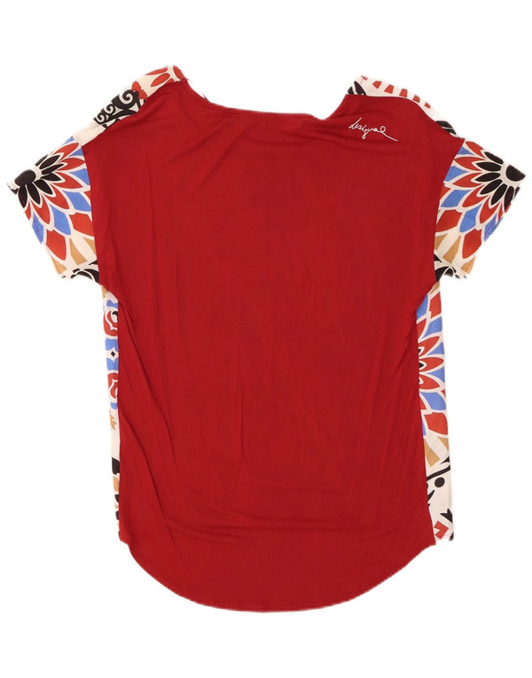 Desigual Blusa para mujer Top UK 10 Small Red Floral Viscosa