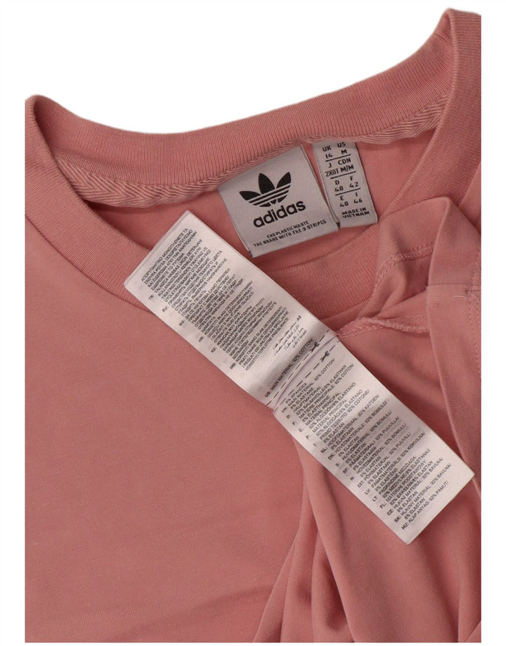 ADIDAS Camiseta gráfica para mujer Top UK 14 Algodón rosa medio
