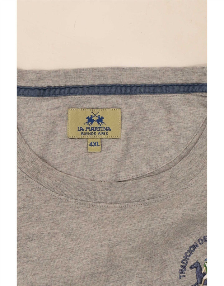 La Martina Camiseta Hombre Top 4XL Gris Moteado