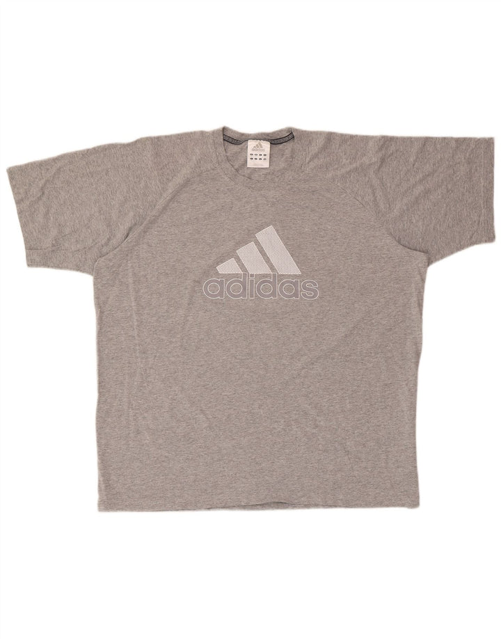 ADIDAS Camiseta gráfica para hombre Top XL Algodón moteado gris