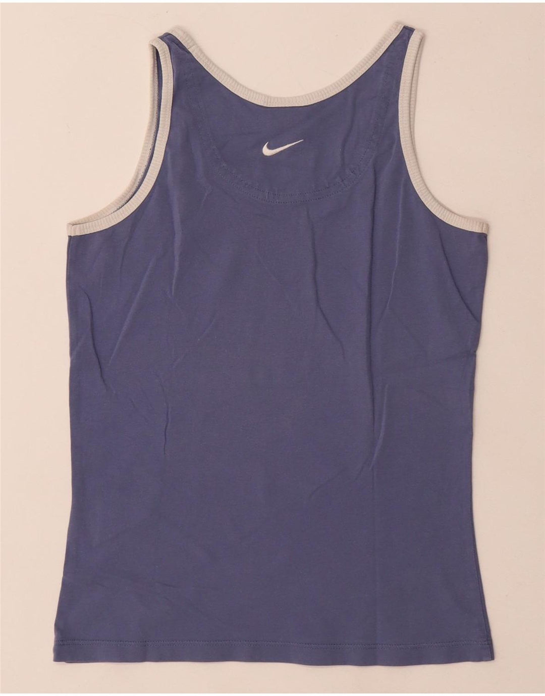 Nike Camiseta sin mangas con gráfico corto para mujer UK 8/10 Small Blue Cotton