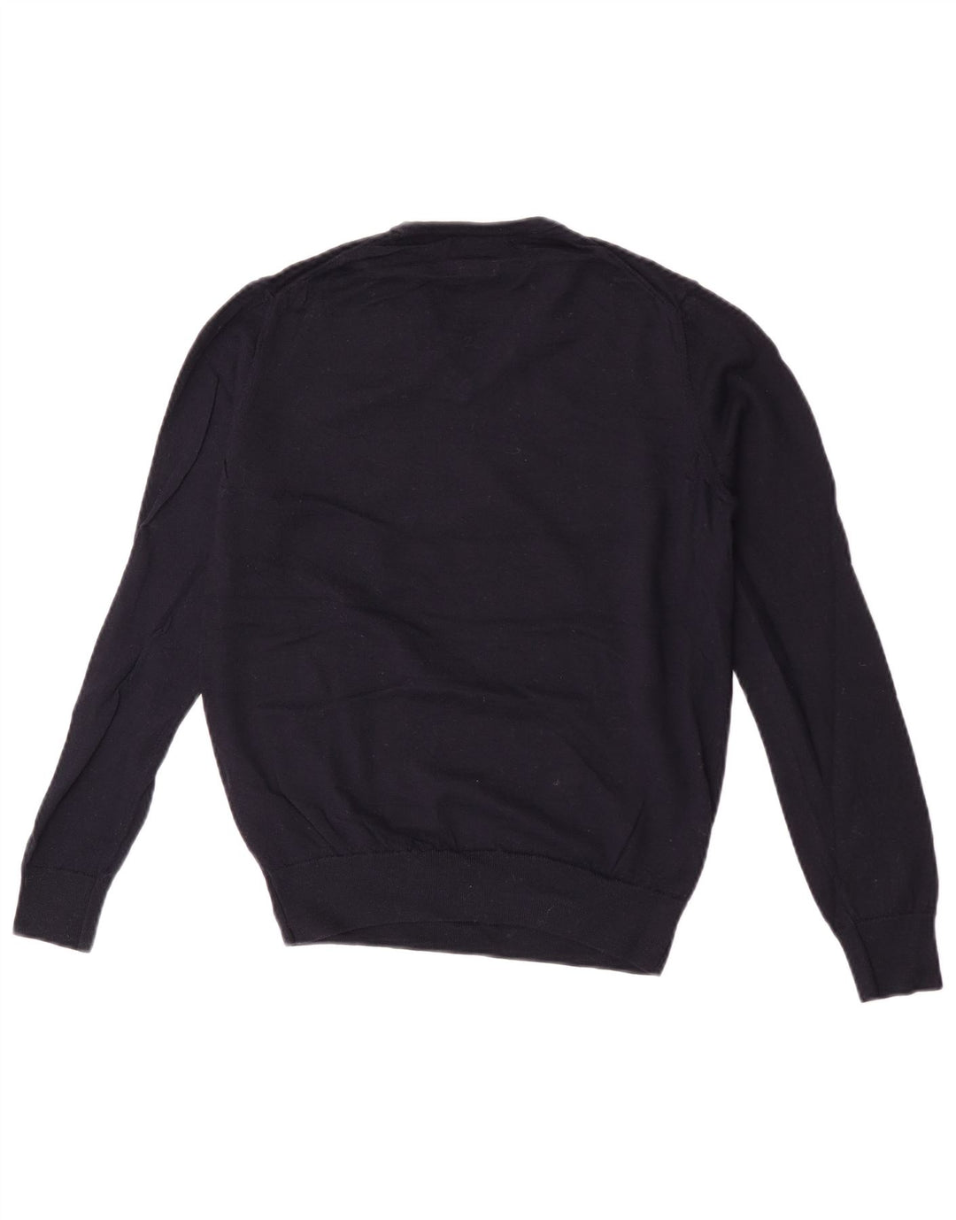 Zara Hombre Jersey Con Cuello En V De Lana Azul Marino Medio