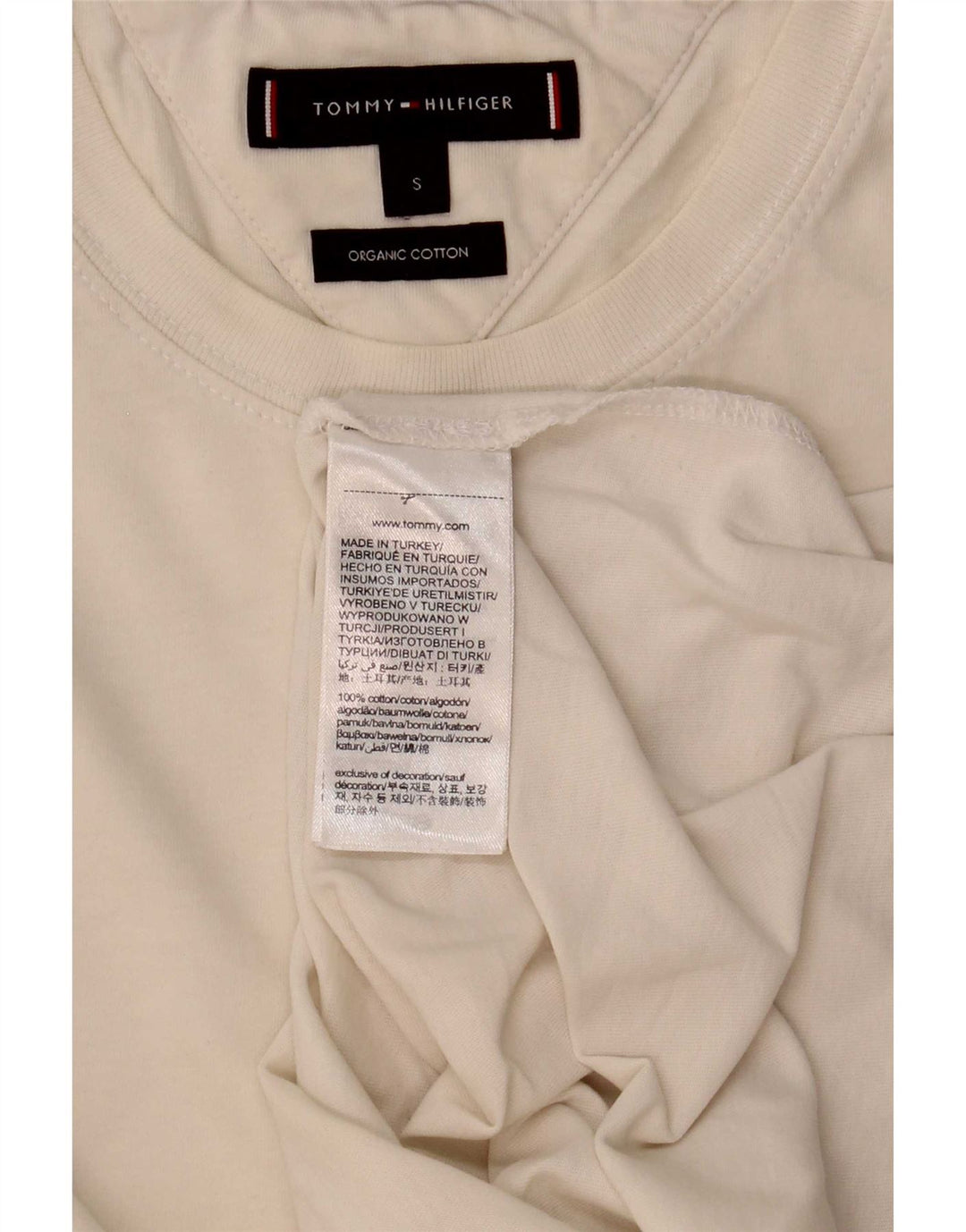 Tommy Hilfiger - Camiseta para hombre, talla pequeña, algodón blanco