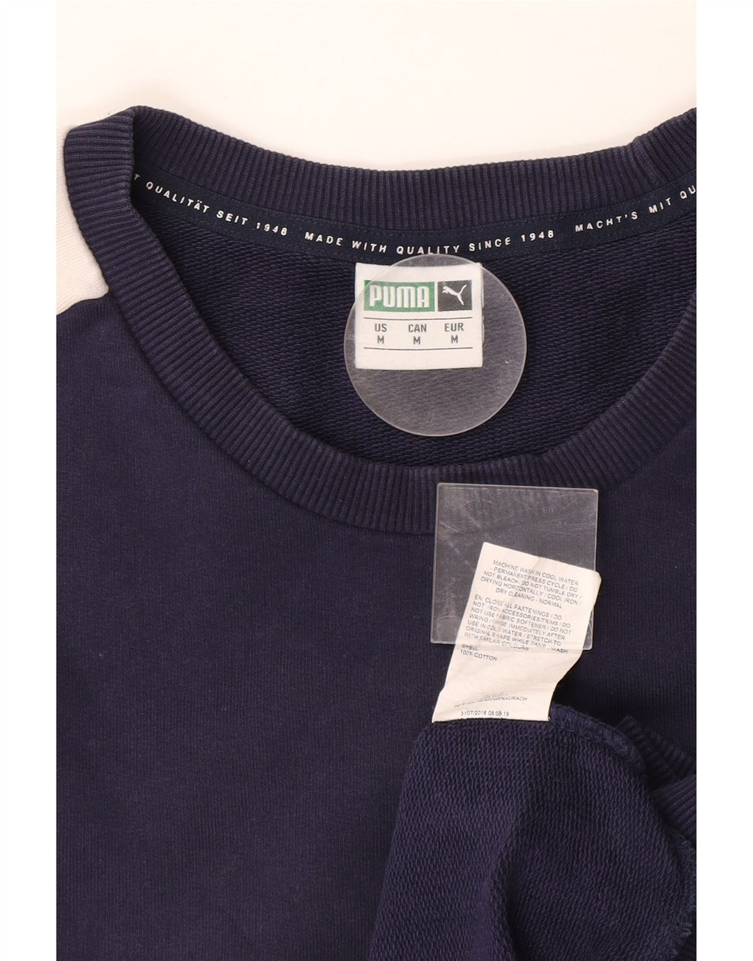 PUMA Sudadera Jumper Medium Azul Marino Colorblock Algodón