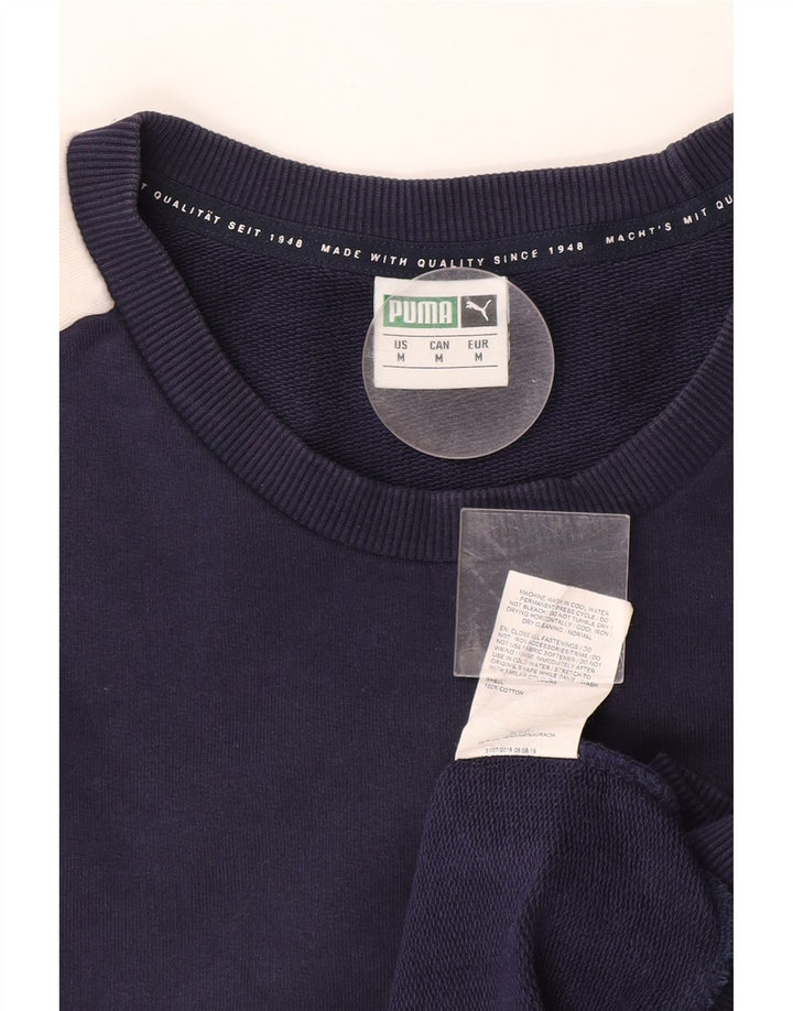 PUMA Sudadera Jumper Medium Azul Marino Colorblock Algodón