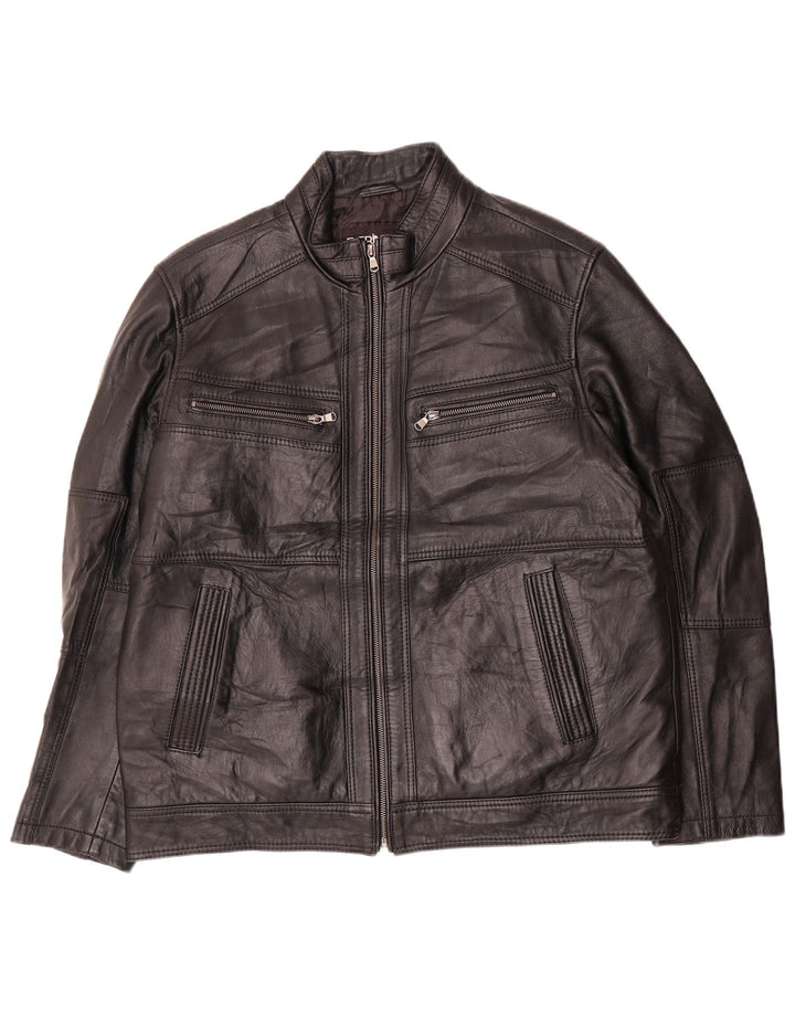 Derimod Expo Chaqueta de cuero para mujer UK 20 2XL Cuero negro