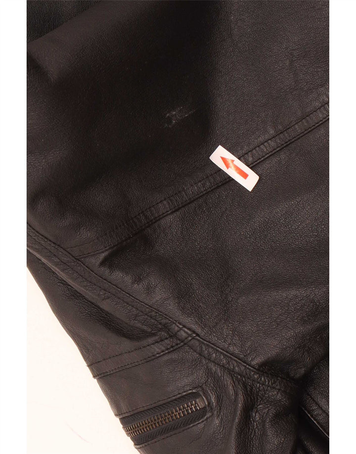 C&A Chaqueta Bomber de Cuero para Hombre EU 48 Mediana Negra
