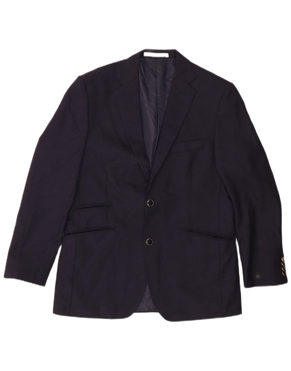Marks & Spencer Chaqueta tipo blazer con 2 botones para hombre, talla 40, lana azul marino mediana