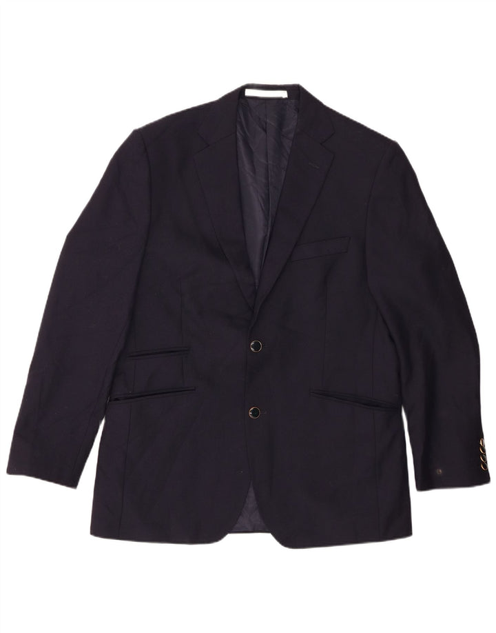 Marks & Spencer Chaqueta tipo blazer con 2 botones para hombre, talla 40, lana azul marino mediana