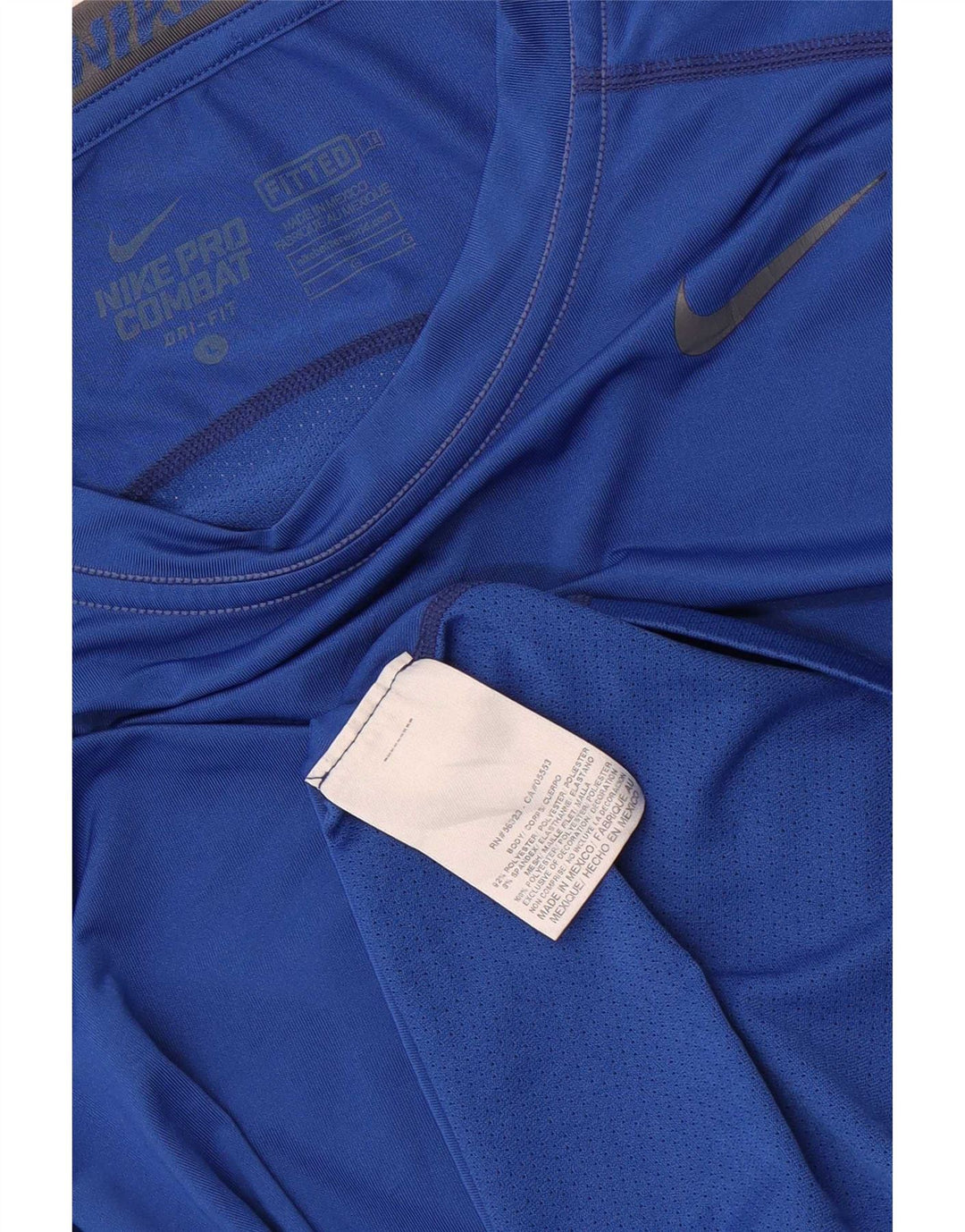 Nike Dri Fit Top manga larga poliéster azul grande para hombre