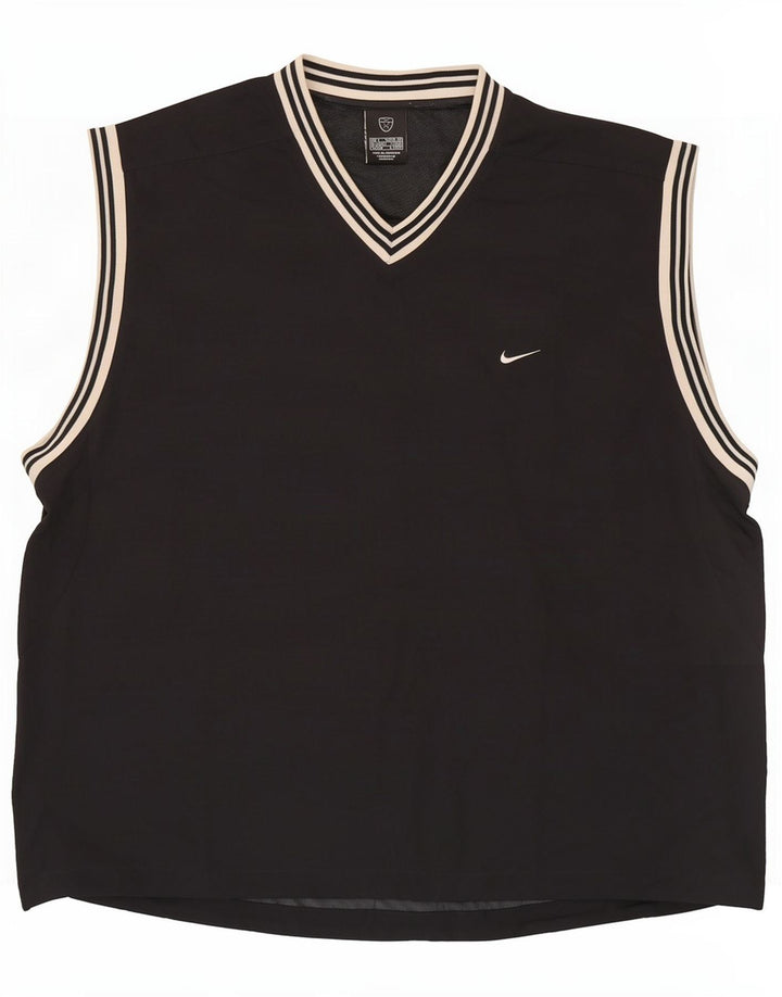 Nike - Camiseta sin mangas para hombre, talla 42/44, nailon negro grande
